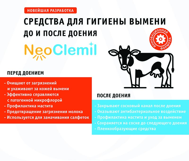 Средство для гигиены вымени до и после доения NeoClemi